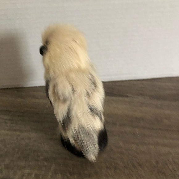 Vtg Real Fur Owl Figurine - Picture 3 of 8